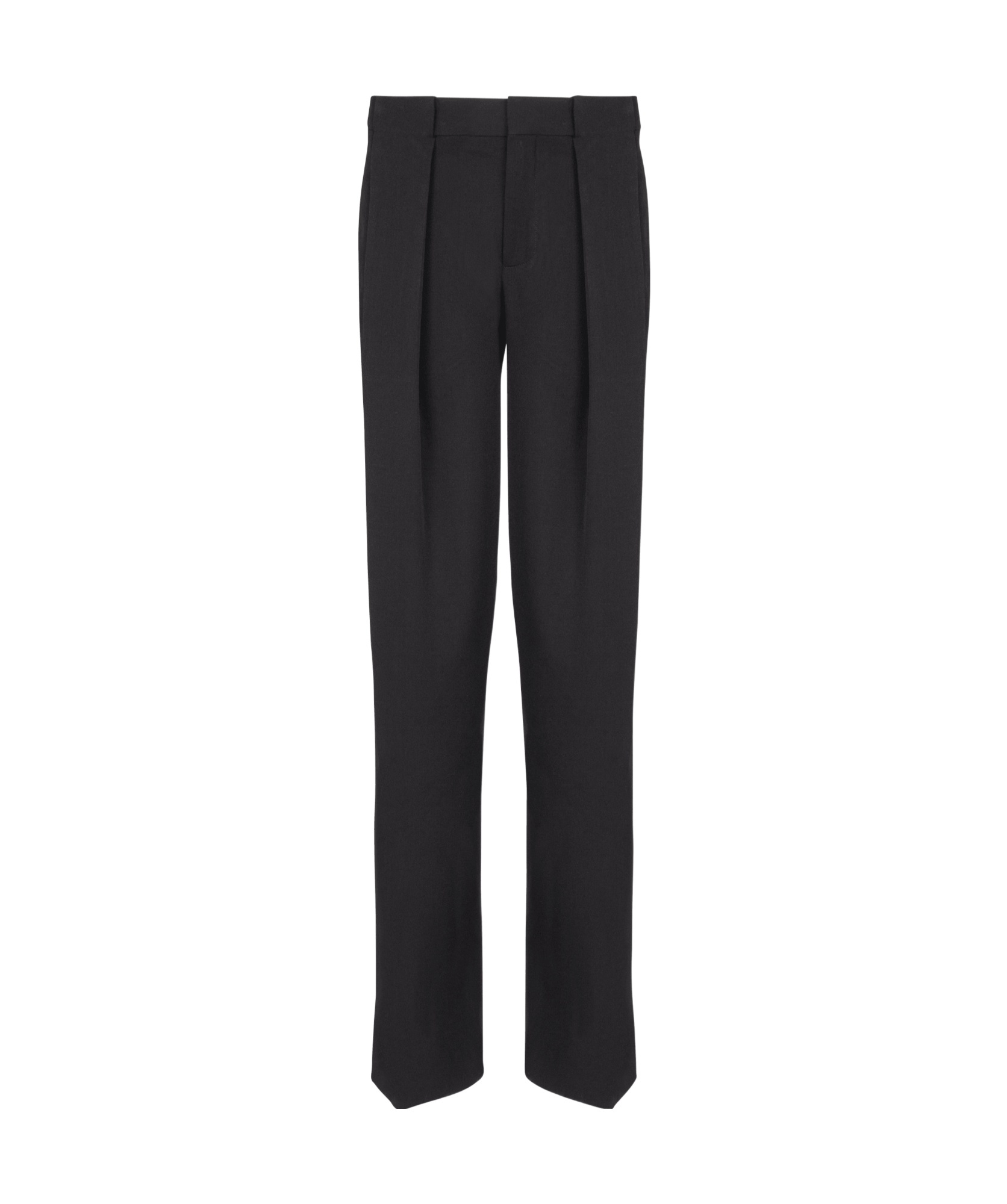 Balmain Straight Leg Pleated Pants With Pockets And Belt Loops In Black