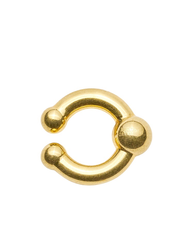 Shop Jean Paul Gaultier Piercing Ear Cuff In Yellow