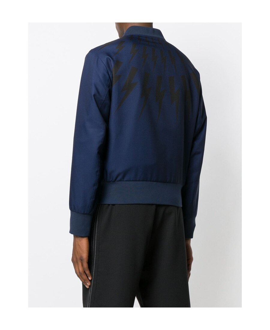 Neil Barrett Long-sleeved Zipper Casual Jacket In Blue