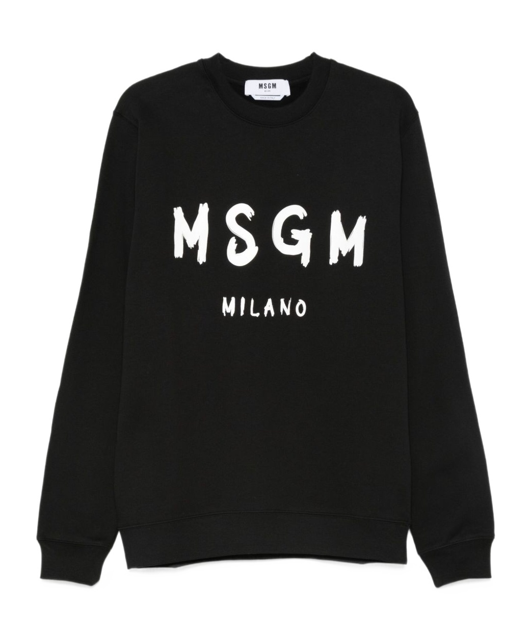 Msgm Crew Neck Long Sleeves Sweatshirt In Black