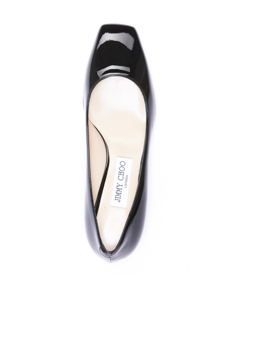 Jimmy Choo 45mm Square-toe Leather Pumps In Black