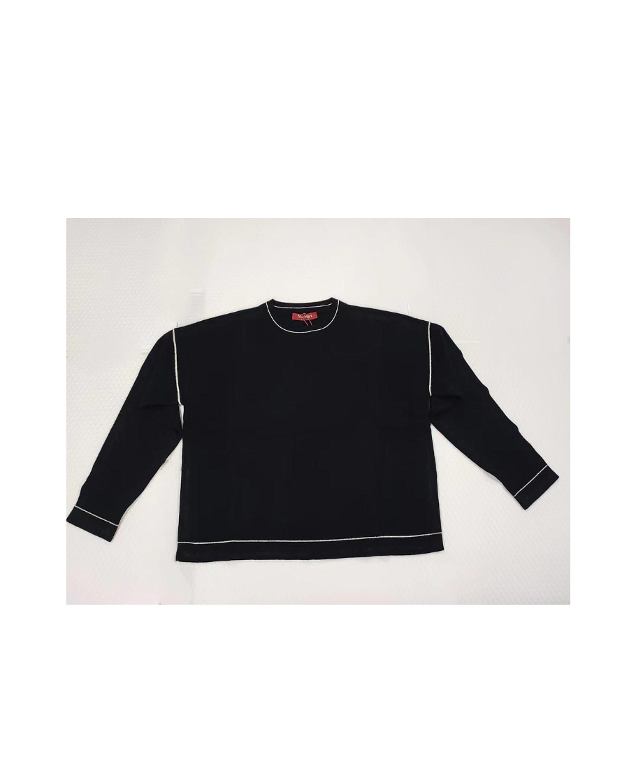 Max Mara Round Neck Long-sleeved Sweater In Black
