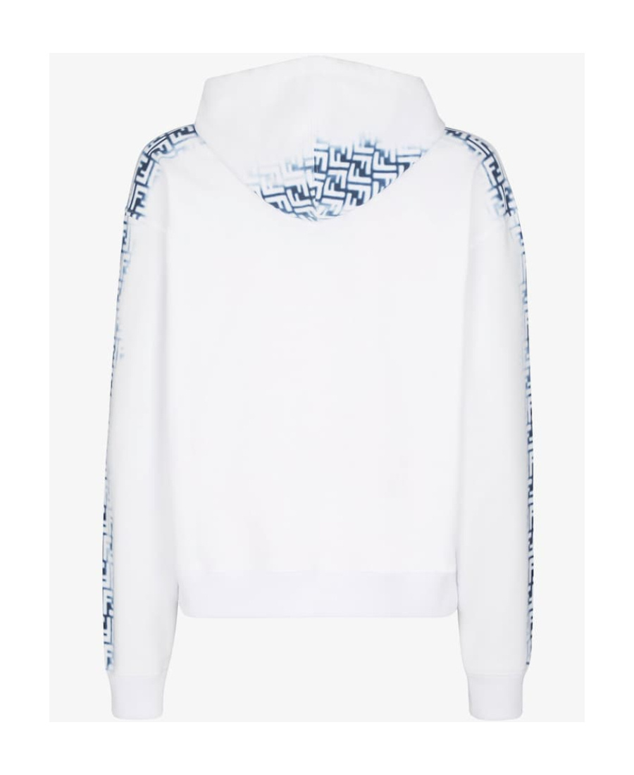Fendi Ff-motif Drawstring Hoodie In White
