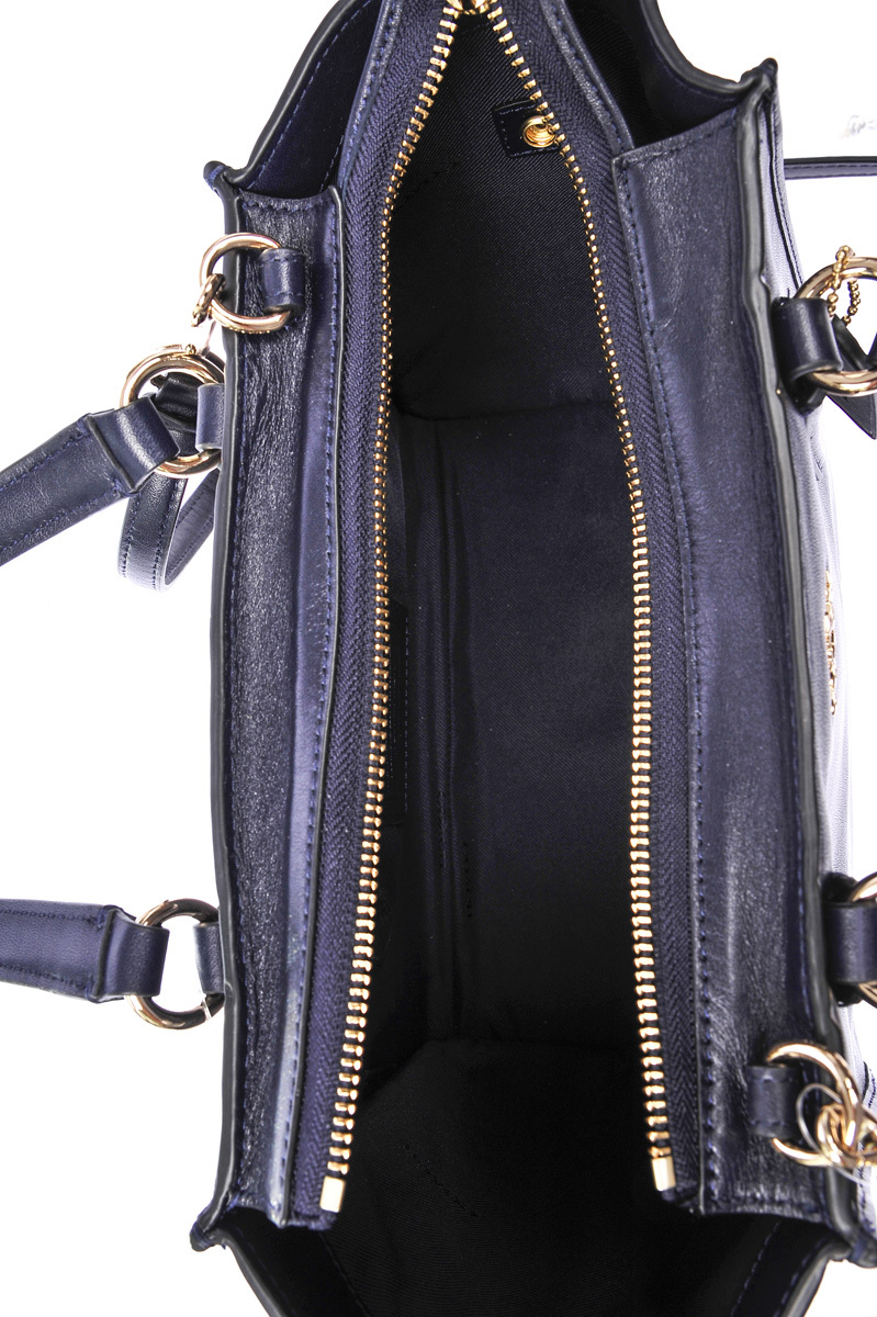 Coach Logo Zipper Satchel In Gray