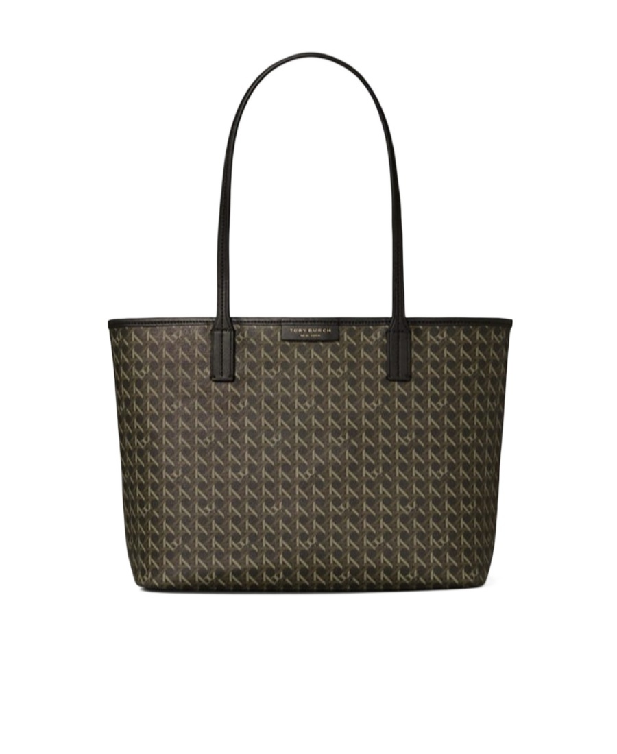 Tory Burch Small Coated Cotton Zip Tote Bag In Green