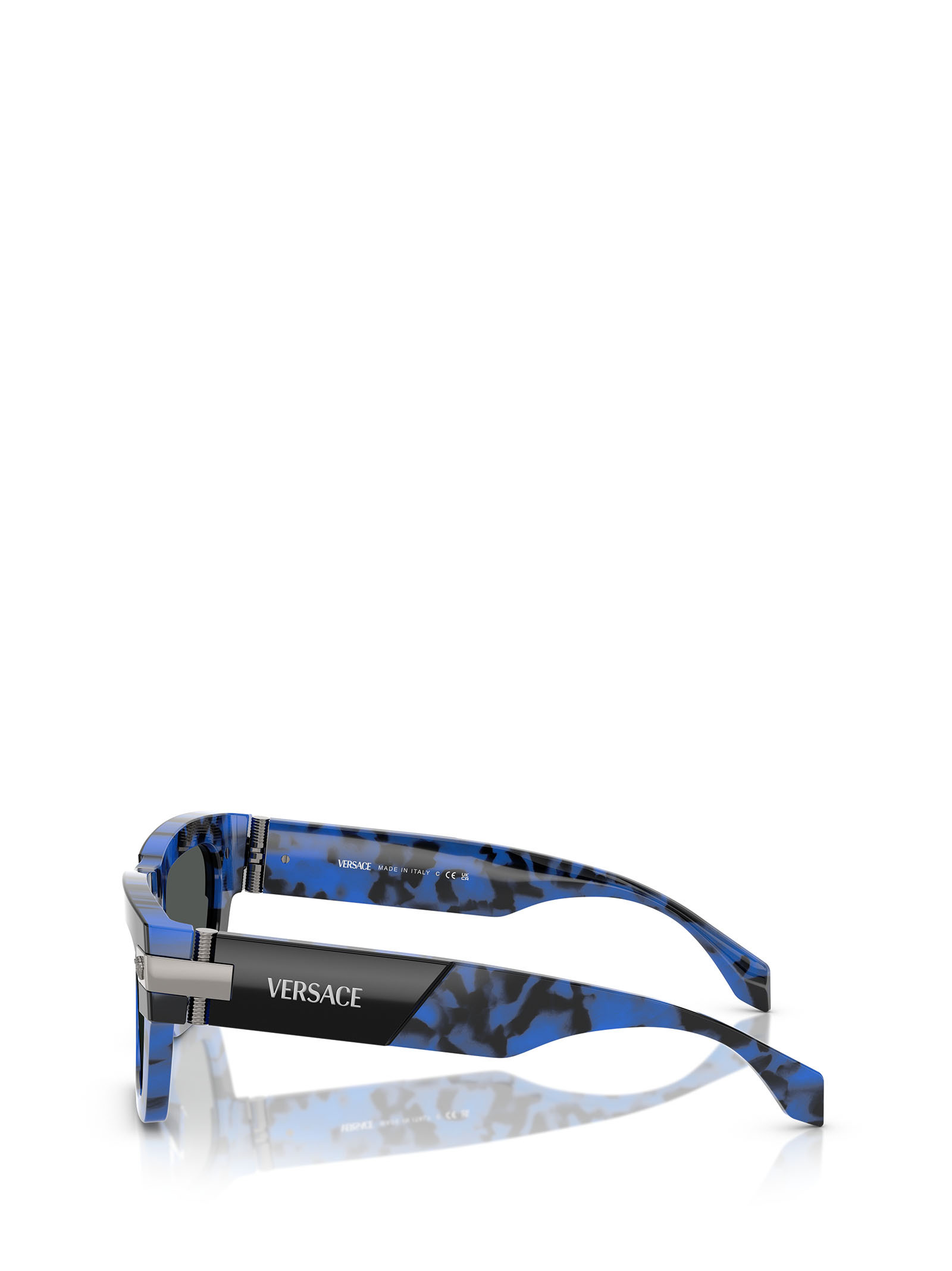 Versace Tortoiseshell Rectangle-frame Sunglasses In Black