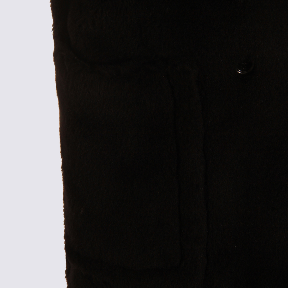 Max Mara Double-breasted Sleeveless Faux Fur Jacket In Black