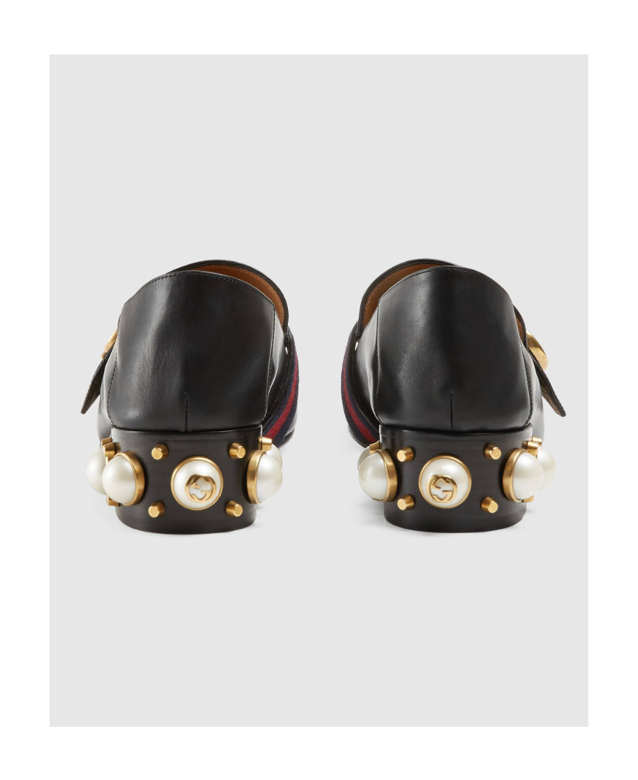 Gucci Mid-heel Leather Loafer In Black