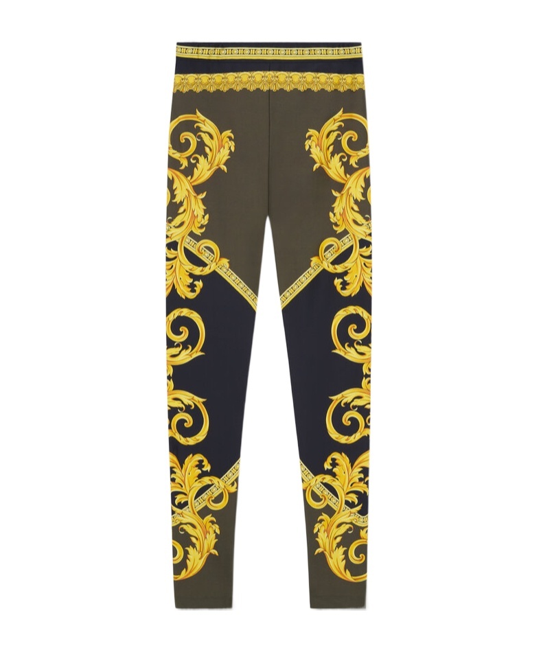 Versace La Coupe Des Dieux Print Leggings In Brown