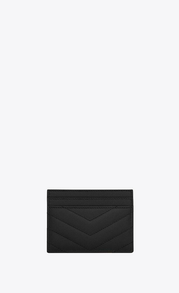 Saint Laurent Monogram Quilted Cardholder In Black