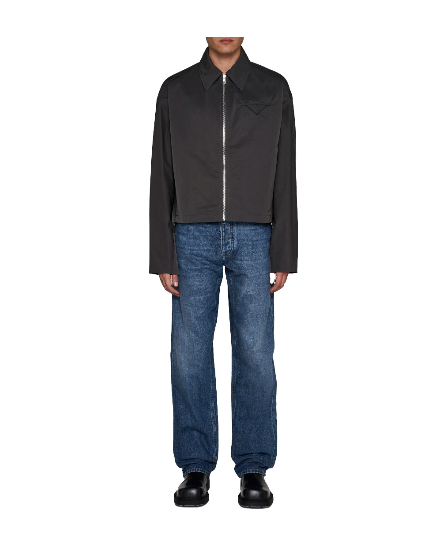 Bottega Veneta Long-sleeved Zipper Casual Jacket In Gray