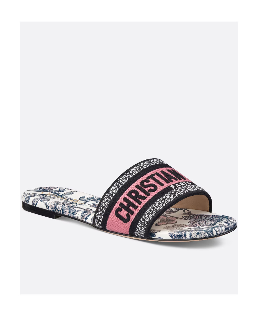 Dior Dway Flat Bottom Flip-flops In Black
