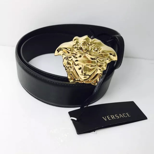Shop Versace Medusa Motif Belt In Black