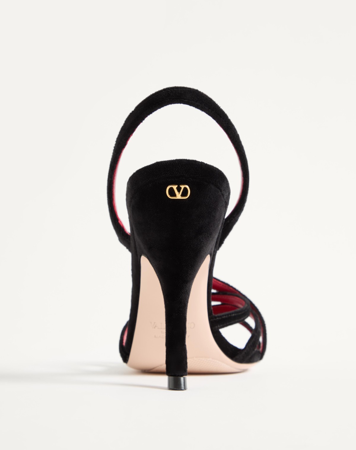 Valentino Garavani Fetishique Velvet Sandal 105mm Woman Black 42 In Black