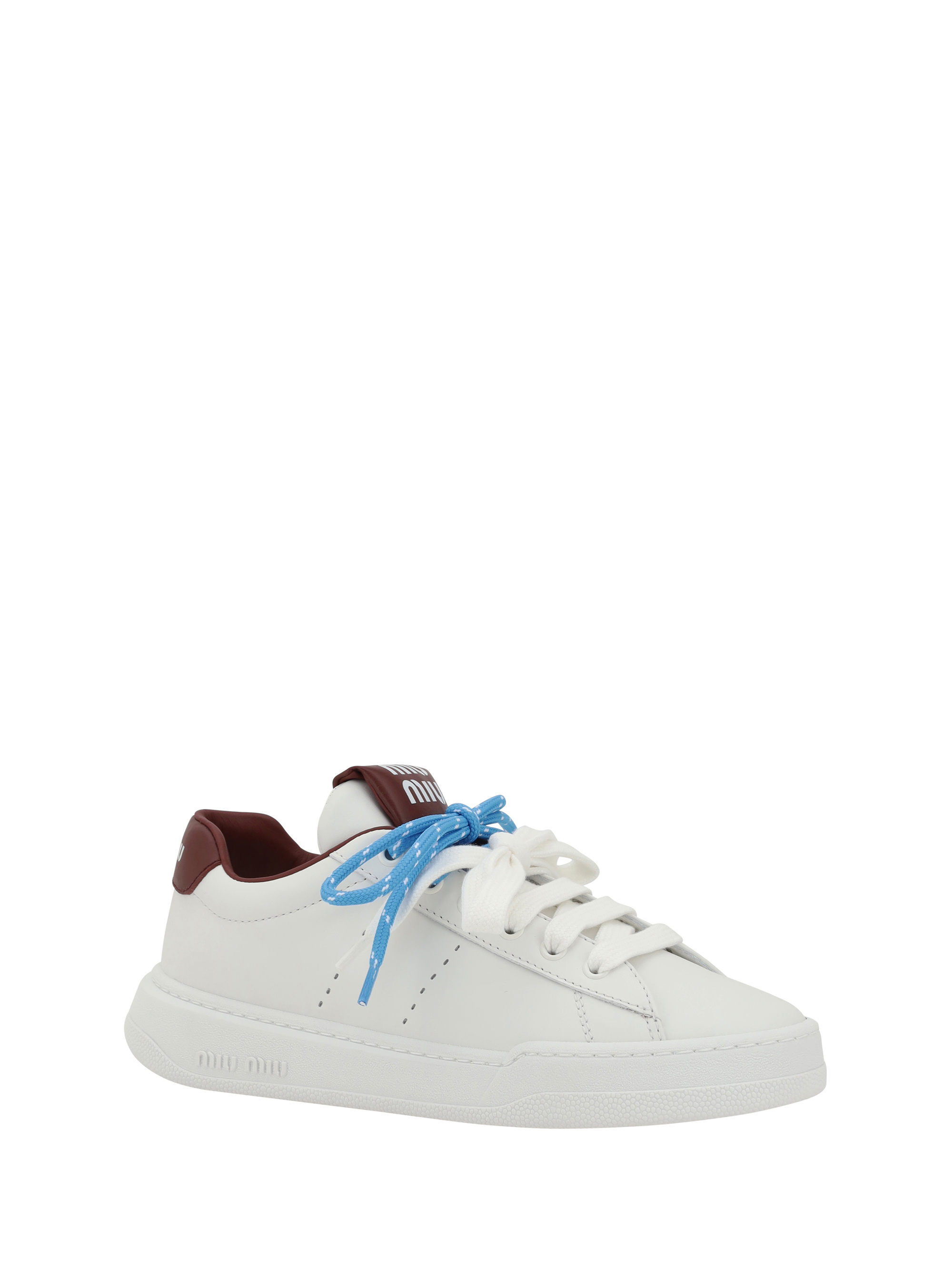 Miu Miu Lace-up Low-cut Casual Shoes In White