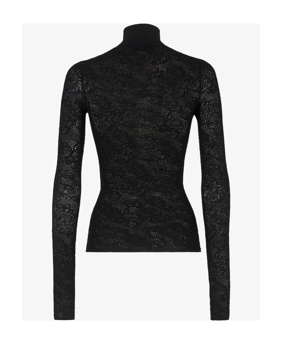 Fendi High-neck Long-sleeved Sweater In Black