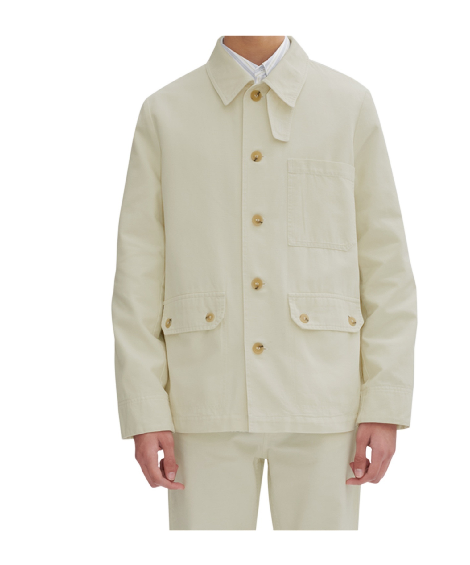 Apc A.p.c. Long-sleeved Button-up Jacket In White