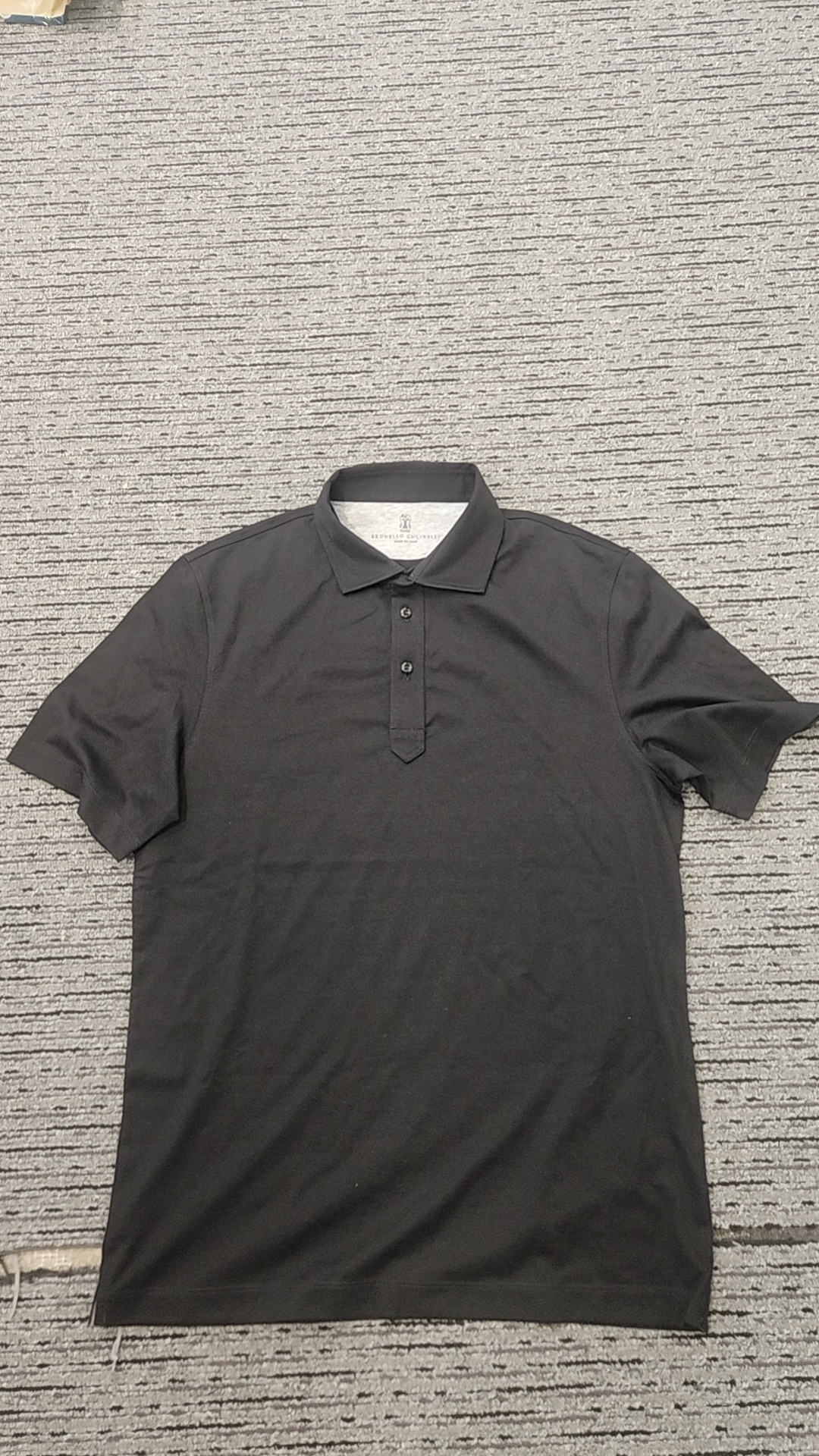 Brunello Cucinelli Polo Shirt With Lapel Short Sleeve In Black