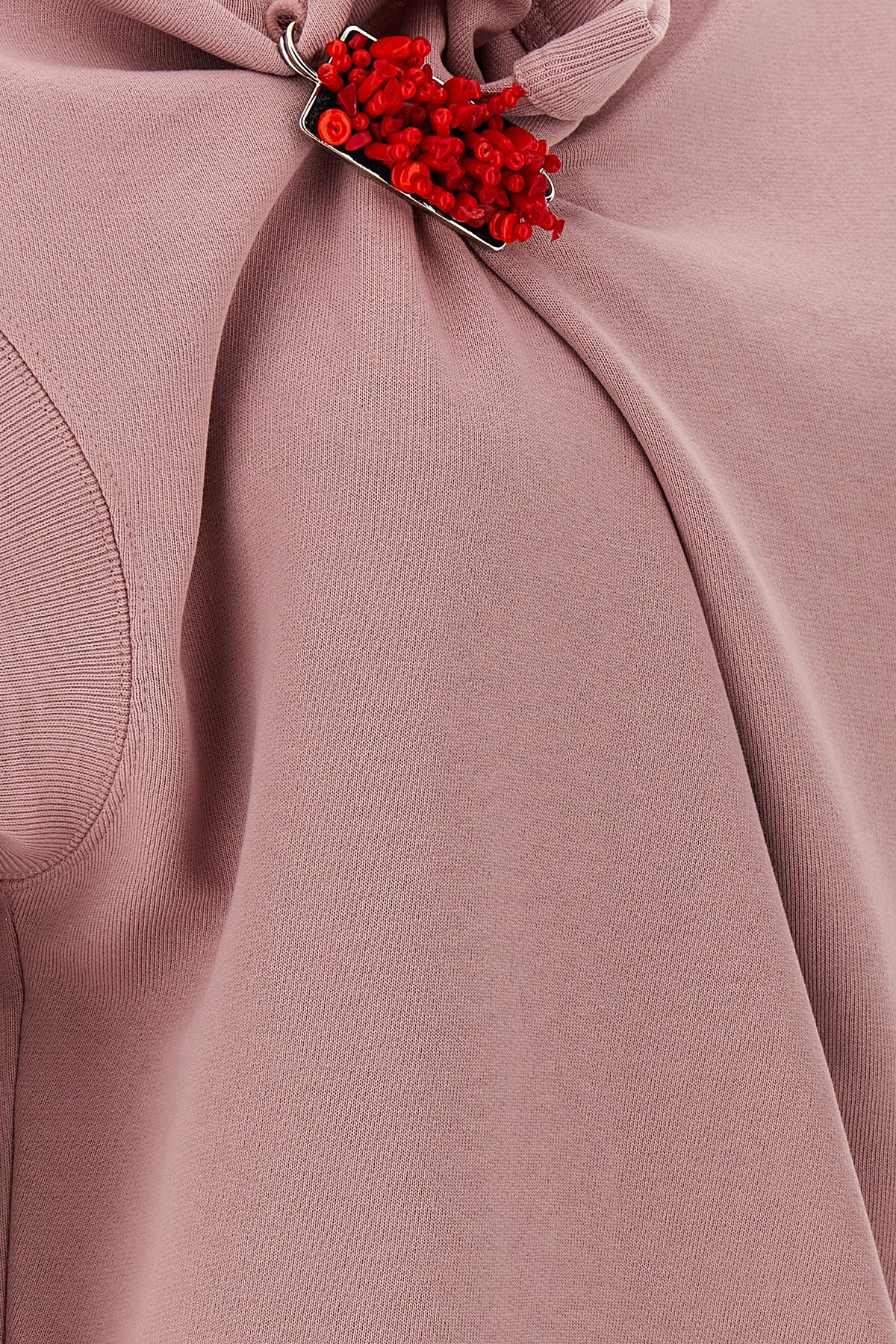Dries Van Noten Embellished Crew Neck Cap Sleeves Sweatshirt In Pink