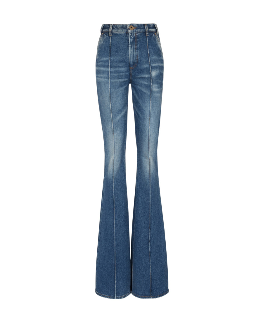 Balmain Button And Horn Jeans In Blue