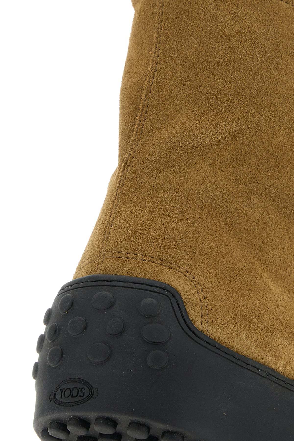 Tod's Suede Ankle Boots Rubber Sole In Neutral