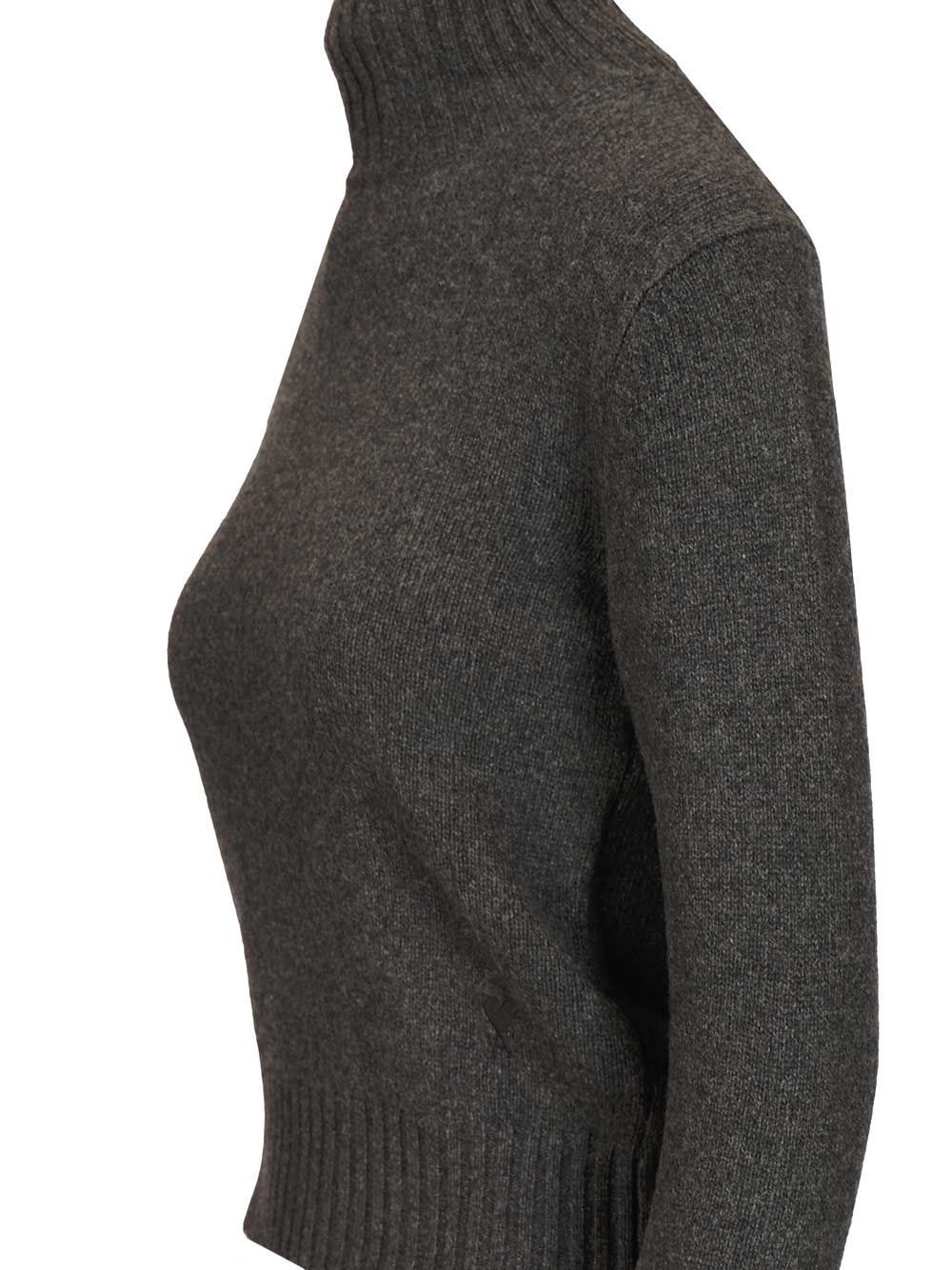 Ami Alexandre Mattiussi Wool And Cashmere Sweater Knitwear Black In Black