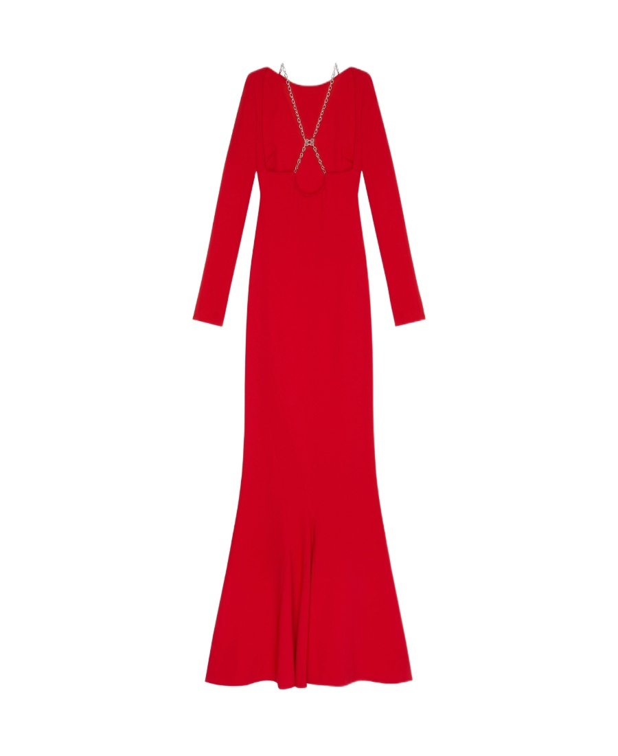 Givenchy Chain-link Detail Dress In Red