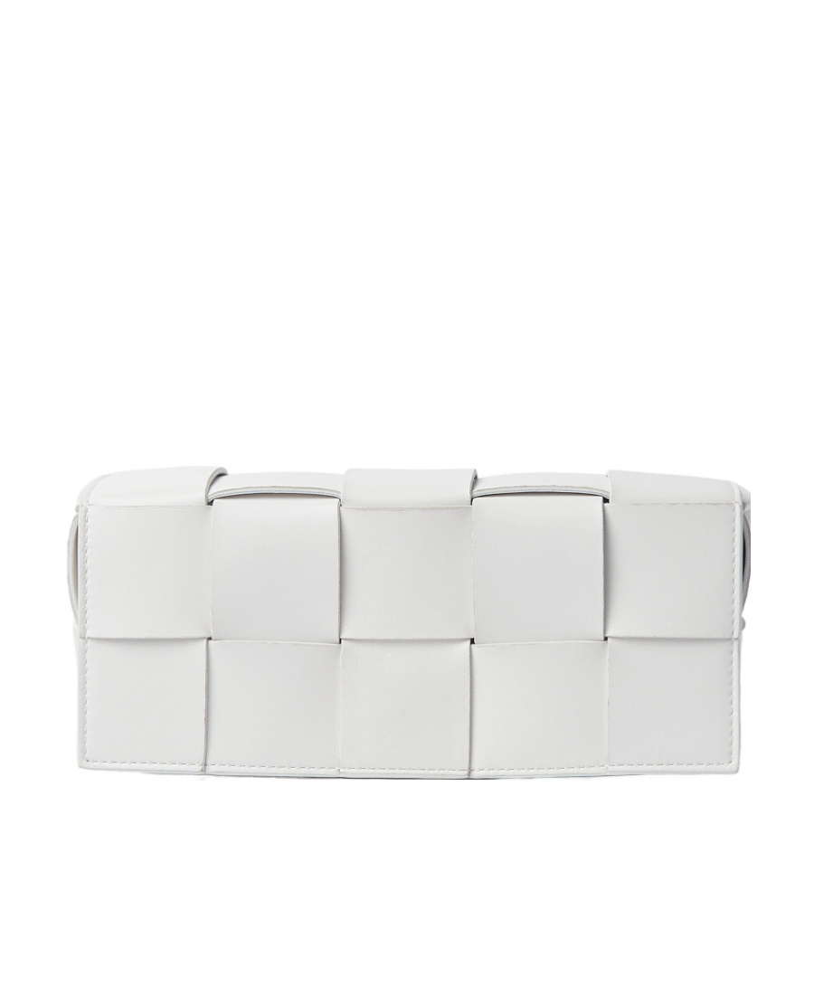 Bottega Veneta Cassette Chain Shoulder Bag In White
