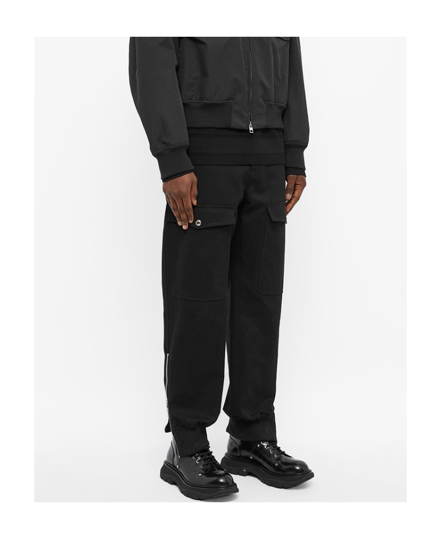 Alexander Mcqueen Rear Buckle-detail Trousers In Black