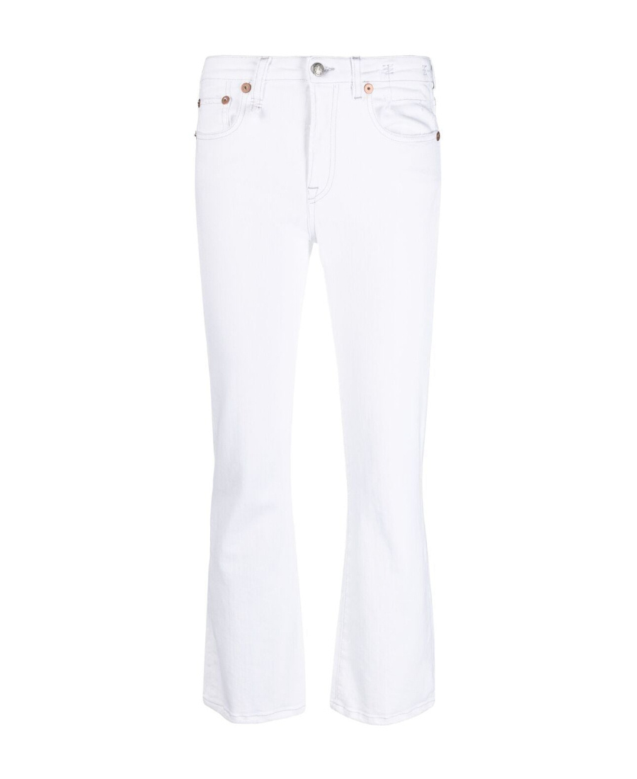 R13 Worn Flared Jeans In White