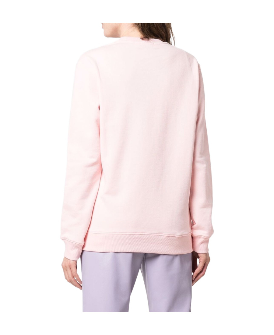 Msgm Logo-print Crew Neck Sweatshirt In Pink