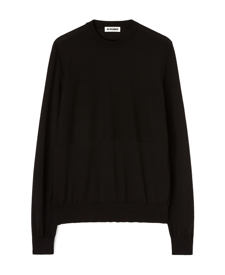 Jil Sander Crewneck Long-sleeved Jumper In Black