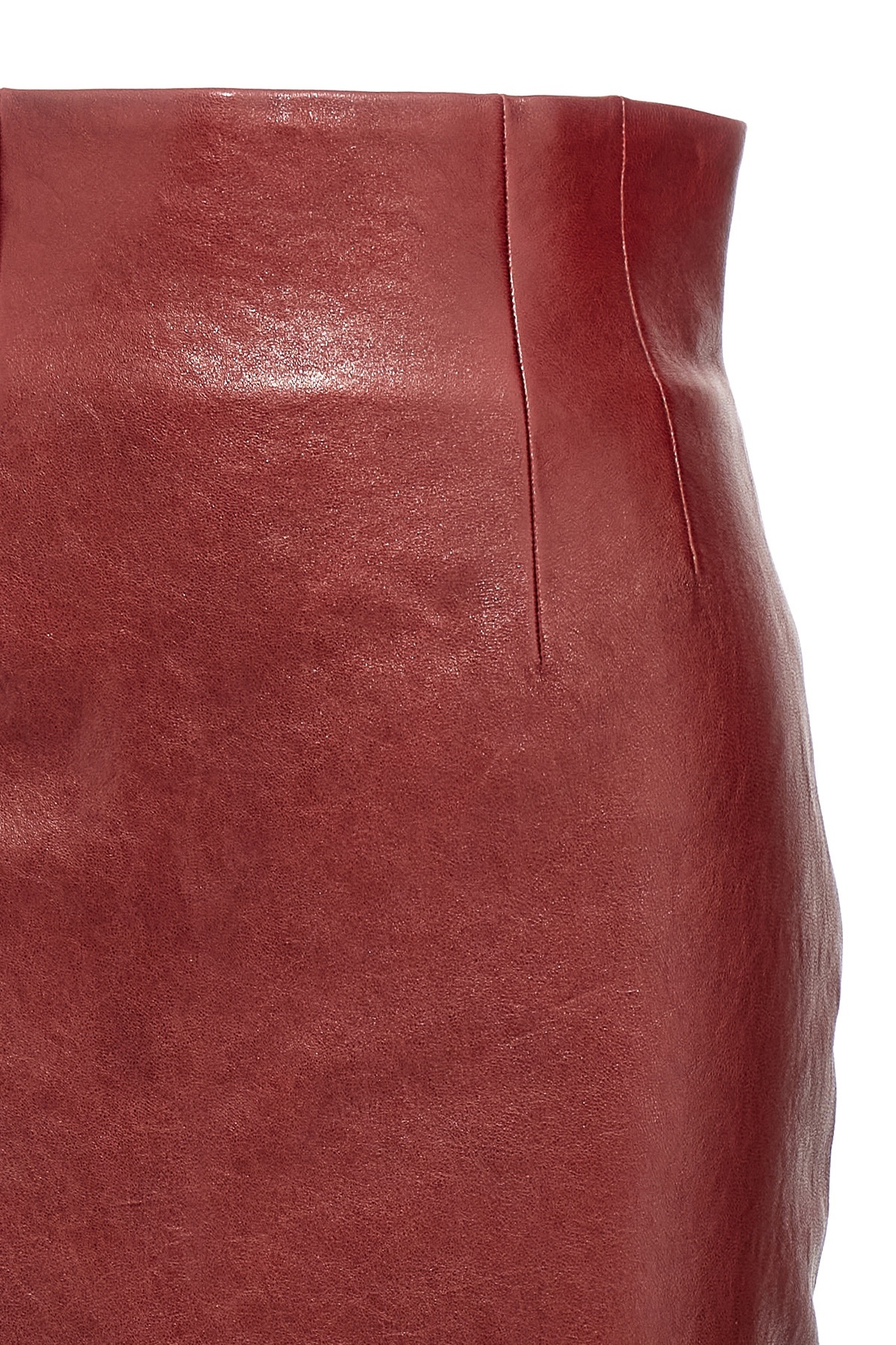 Khaite Womens Oxblood Loxley High-rise Leather Midi Pencil Skirt In Red