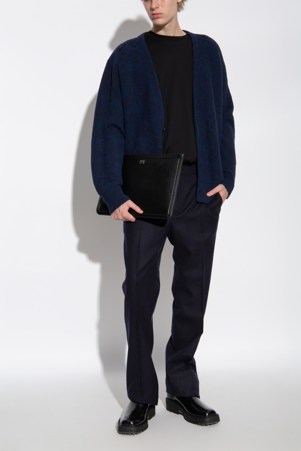 Givenchy Long-sleeved Knitted Cardigan In Black