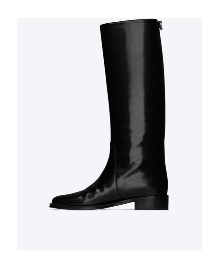 Saint Laurent Hunt 25mm Leather Boots In Black