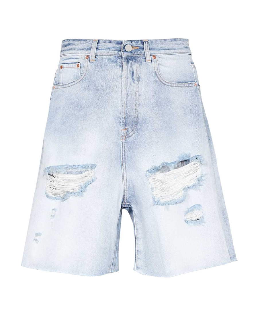 パンツ Vetements ripped-detailed denim shorts Vetements Ripped-detailed Denim Shorts In Blue | ModeSens