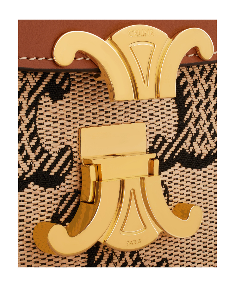 Celine Medium Triomphe With Border In Nude