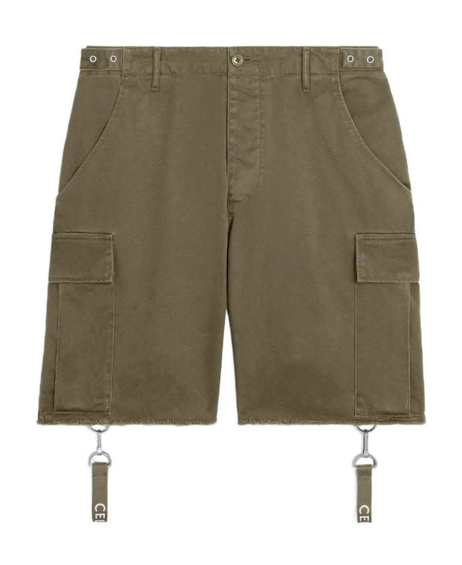 Celine Shoulder Strap Shorts In Green