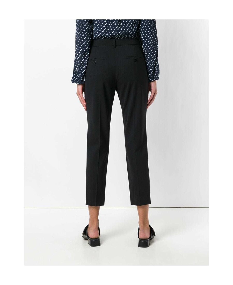 Shop Theory Mid-rise Cropped Trousers In Black