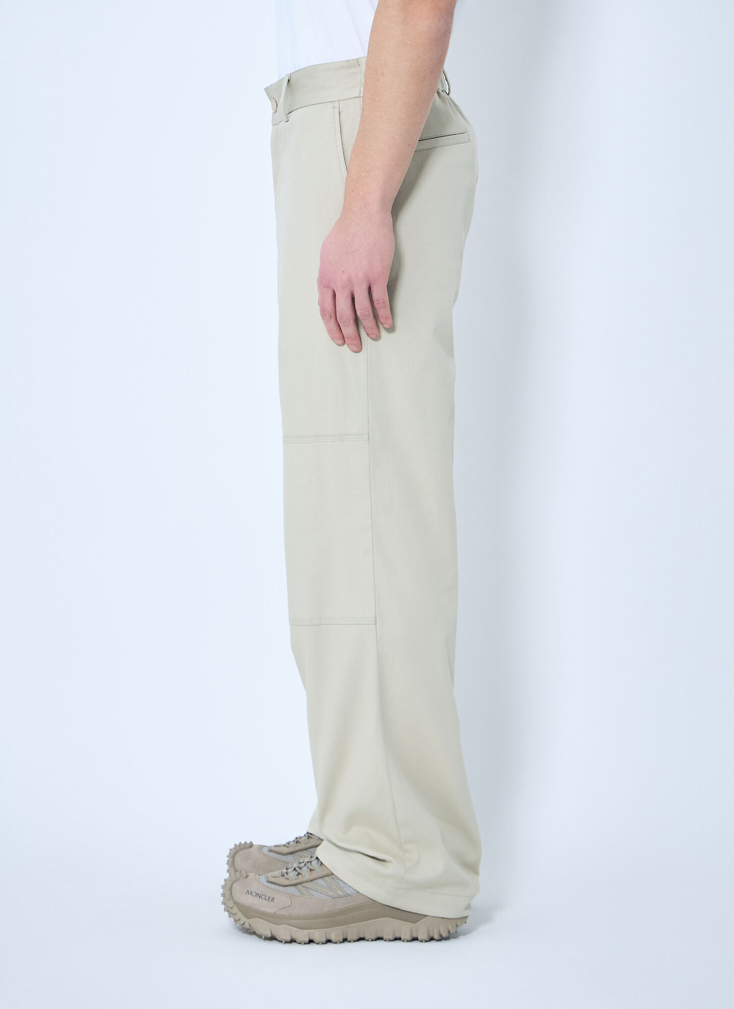 Moncler Belt-loop Casual Pants In White