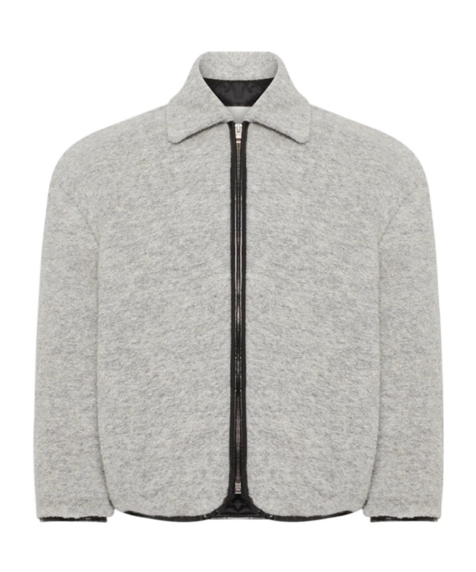 Jw Anderson Wool-blend Contrast Trim Jacket In Gray