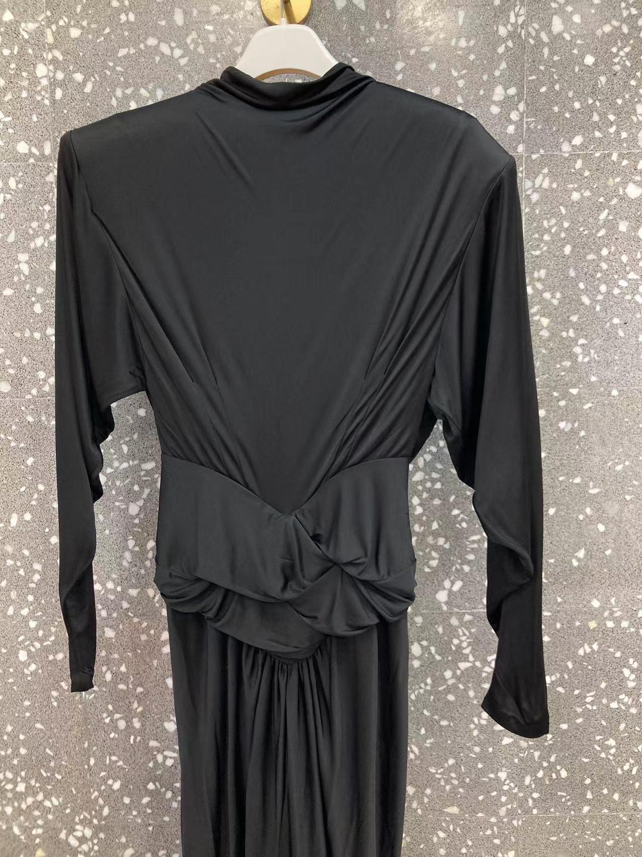 Saint Laurent Logo Dress In Black