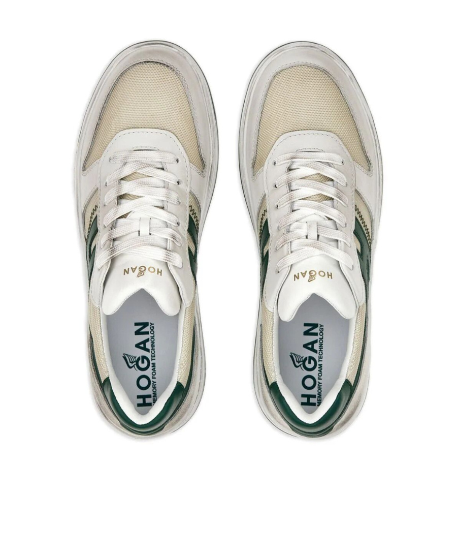 Hogan H630 Logo-patch Lace-up Sneakers In White