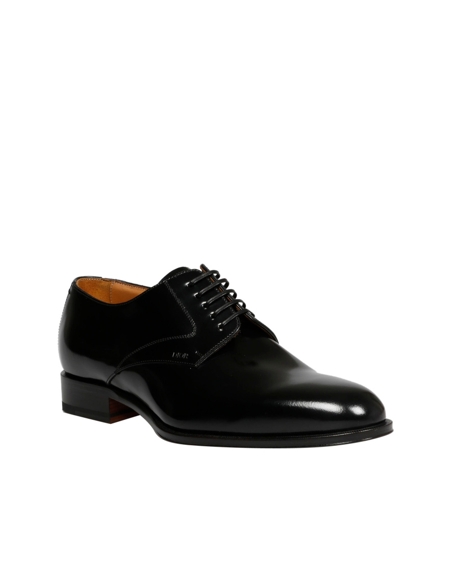 Dior Black Laced Derby Shoes In Black