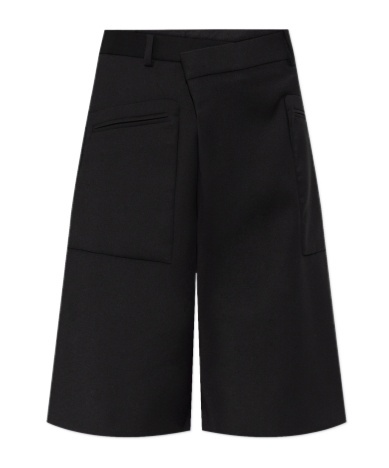 R13 Black Crossover Knee-length Shorts In Black