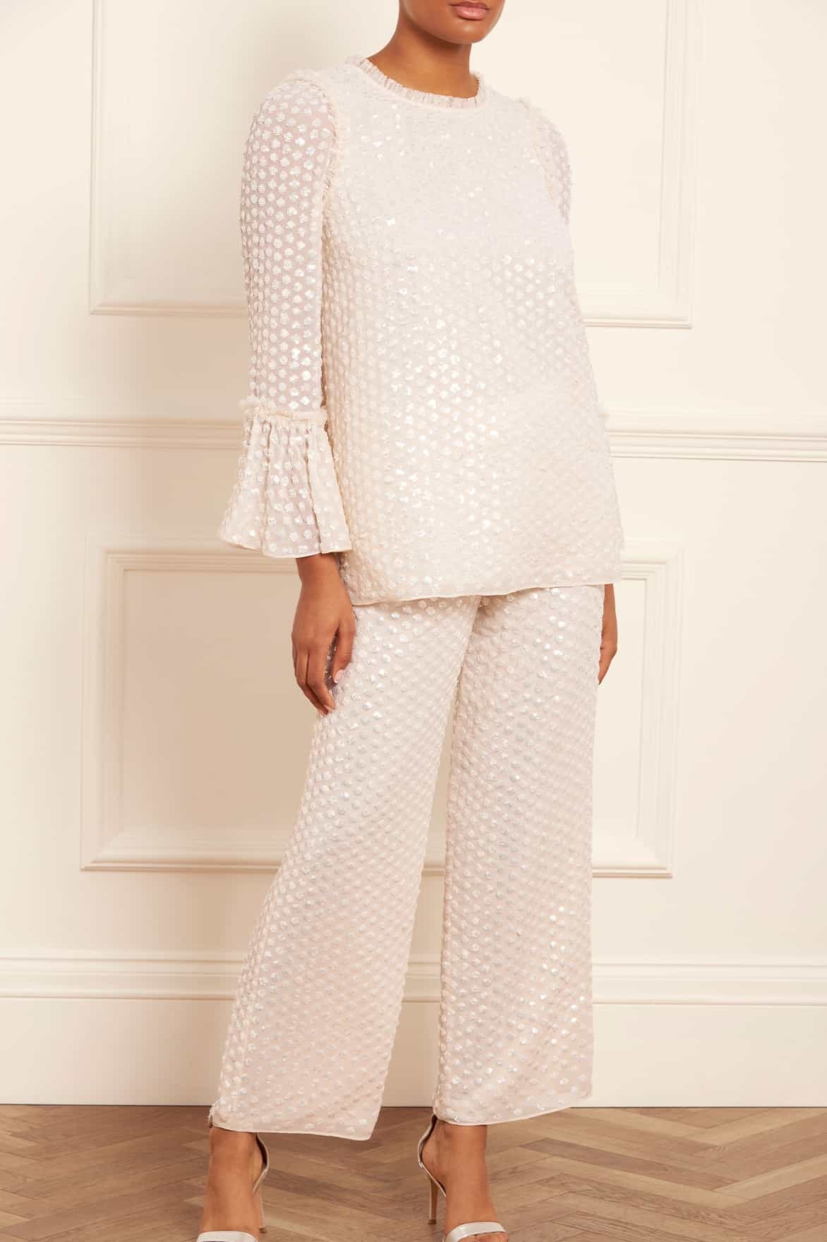 NEEDLE & THREAD RAINDROP SEQUIN TROUSERS