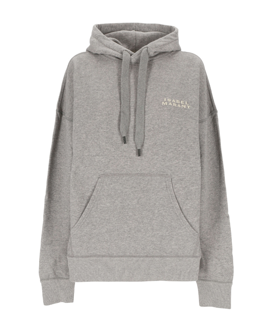 Isabel Marant Long-sleeved Hooded Sweater In Gray