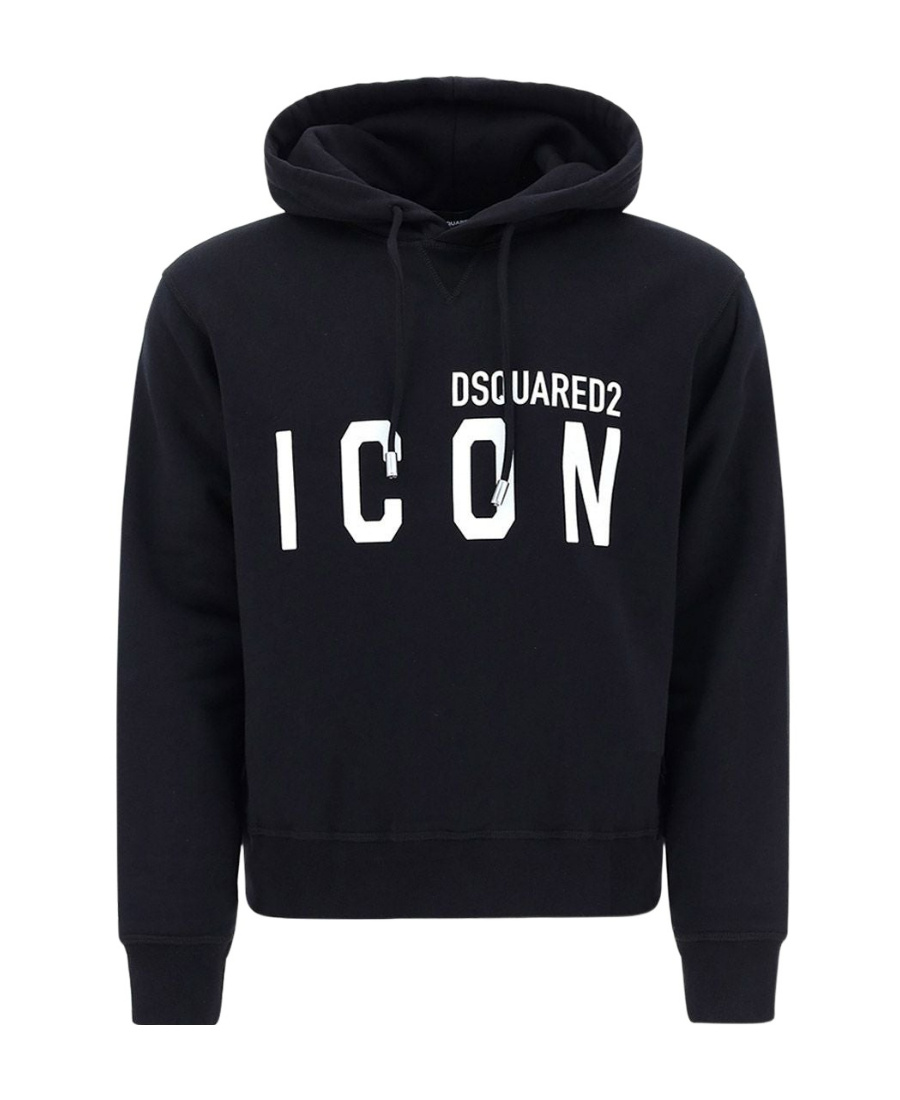Shop Dsquared2 Logo-print Cotton Hoodie In Black