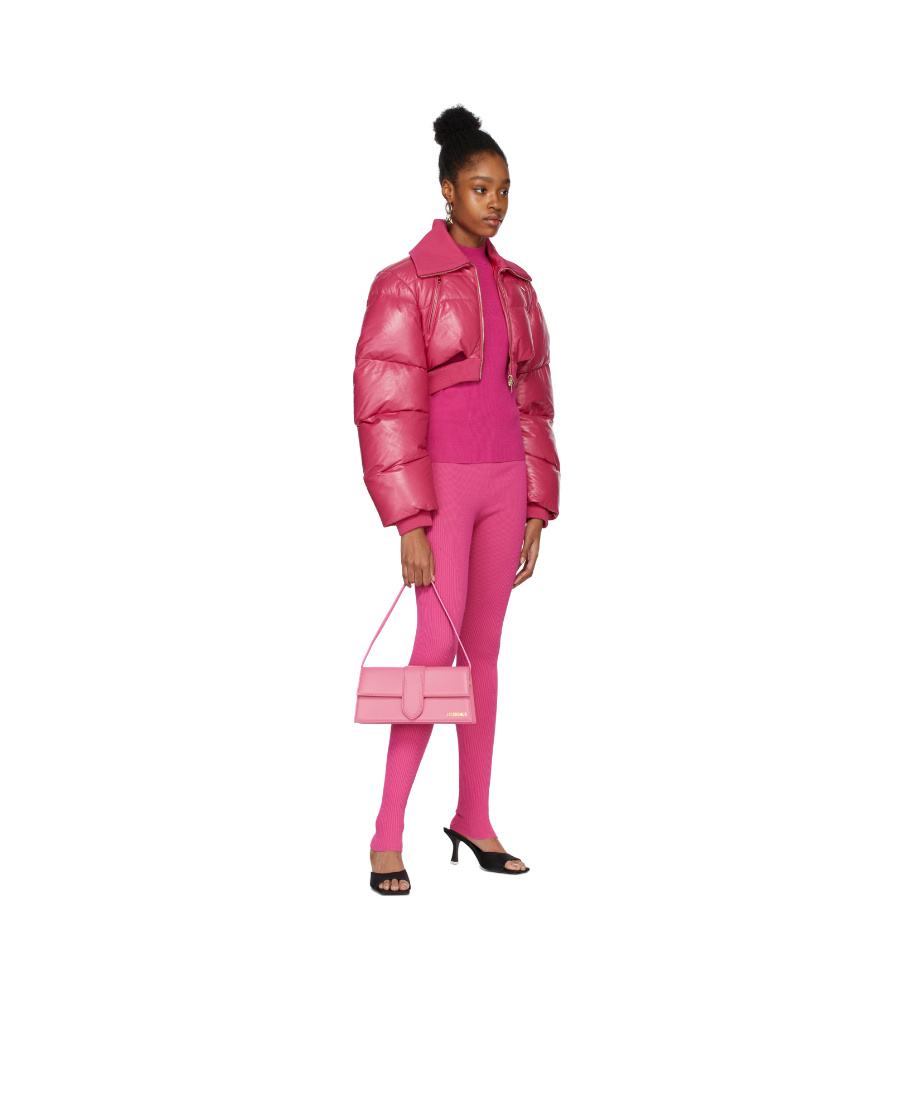 Jacquemus Le Bambino Long Leather Shoulder Bag In Pink