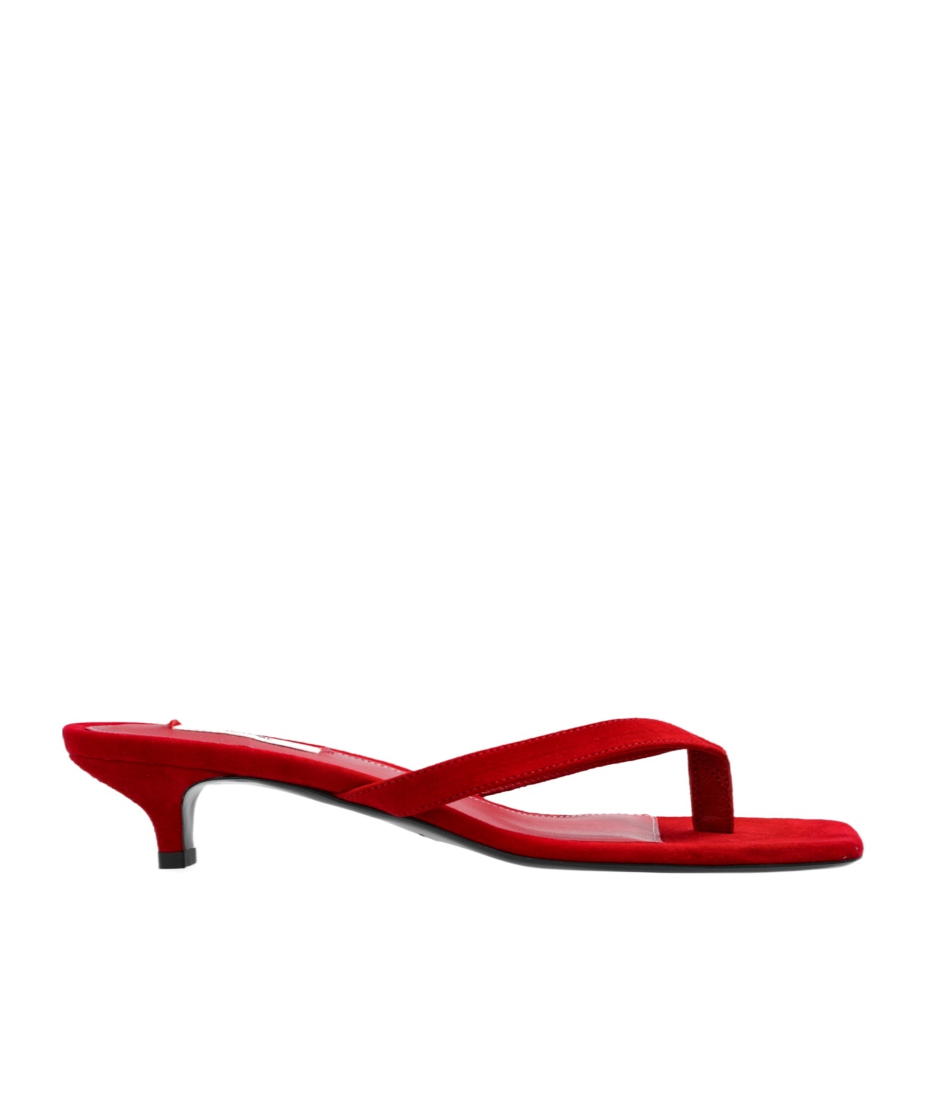 Totême Suede Heeled Flip Flops Scarlet In Red